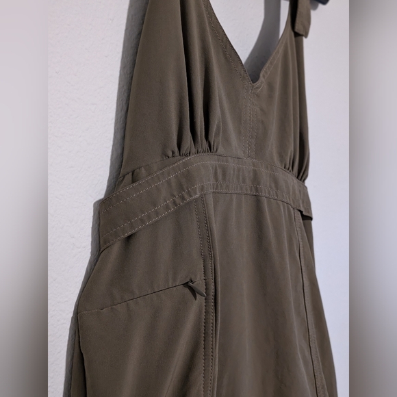 Athleta Elegant Olive Green Halter Dress - Picture 2 of 5